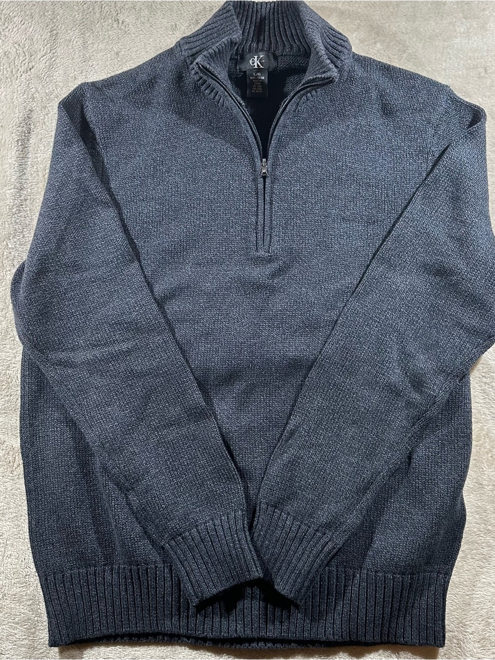 Calvin Klein Men’s Dark Navy Half-Zip Knit Sweater